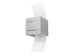 Sollux Lighting Aplique Para Pared^Lámparas de pared Solenix moderno de aluminio/vidrio - 1 fuentes luminosas 4000K - L.10 x A.30 cm - Gris