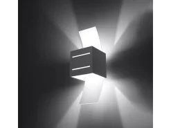Sollux Lighting Aplique Para Pared^Lámparas de pared Solenix moderno de aluminio/vidrio - 1 fuentes luminosas 4000K - L.10 x A.30 cm - Gris