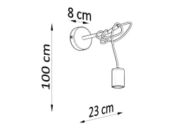 Sollux Lighting Aplique Para Pared^Lámparas de pared Speis desván de tela/acero - 1 fuentes luminosas 4000K - L.8 x A.100 cm - Negro