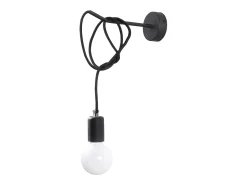 Sollux Lighting Aplique Para Pared^Lámparas de pared Speis desván de tela/acero - 1 fuentes luminosas 3000K - L.8 x A.100 cm - Negro