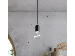 Sollux Lighting Aplique Para Pared^Lámparas de pared Speis desván de tela/acero - 1 fuentes luminosas 3000K - L.8 x A.100 cm - Negro