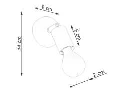 Sollux Lighting Aplique Para Pared^Lámparas de pared Synfex minimalista de acero - 1 fuentes luminosas 4000K - L.8 x A.14 cm - Negro