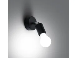 Sollux Lighting Aplique Para Pared^Lámparas de pared Synfex minimalista de acero - 1 fuentes luminosas 4000K - L.8 x A.14 cm - Negro