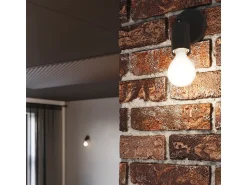 Sollux Lighting Lámparas de pared Synfex minimalista de acero - 1 fuentes luminosas 3000K - L.8 x A.14 cm - Negro