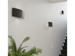Sollux Lighting Aplique Para Pared^Lámparas de pared Terrium moderno de acero - 2 fuentes luminosas 3000K - L.34 x A.14 cm - Negro