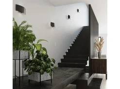 Sollux Lighting Aplique Para Pared^Lámparas de pared Terrium moderno de acero - 2 fuentes luminosas 3000K - L.34 x A.14 cm - Negro