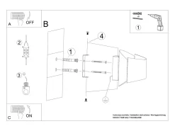 Sollux Lighting Aplique Para Pared^Lámparas De Pared Toni Moderno De Acero - 1 Fuentes Luminosas - L.12 X A.12 Cm - Blanco