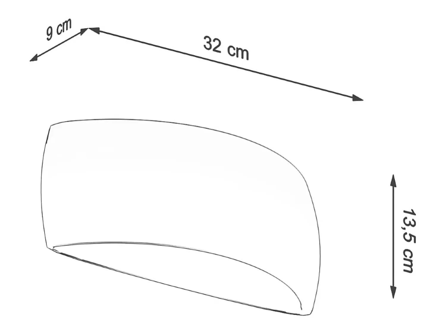 Sollux Lighting Aplique Para Pared^Lámparas de pared Torow moderno de cerámica - 1 fuentes luminosas 4000K - L.32 x A.13,5 cm - Blanco