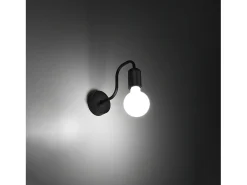 Sollux Lighting Aplique Para Pared^Lámparas De Pared Vector Industrial De Acero - 1 Fuentes Luminosas - L.8,5 X A.20 Cm - Negro