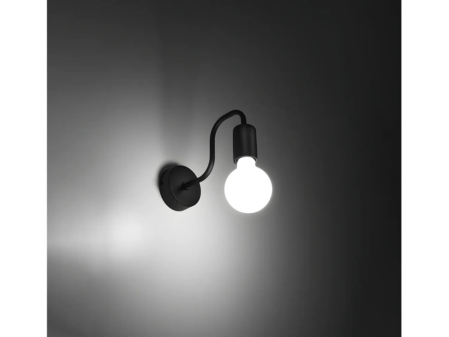 Sollux Lighting Aplique Para Pared^Lámparas De Pared Vector Industrial De Acero - 1 Fuentes Luminosas - L.8,5 X A.20 Cm - Negro