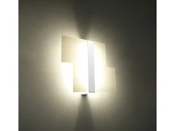 Outlet Sollux Lighting Lámparas de pared Verre moderno de acero/vidrio - 2 fuentes luminosas 4000K - L.39 x A.28 cm - Blanco