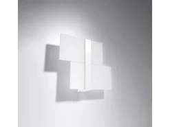 Sollux Lighting Aplique Para Pared^Lámparas de pared Verre moderno de acero/vidrio - 2 fuentes luminosas 3000K - L.39 x A.28 cm - Blanco