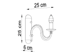 Sollux Lighting Aplique Para Pared^Lámparas de pared Vivow moderno de acero - 1 fuentes luminosas 4000K - L.6 x A.25 cm - Negro