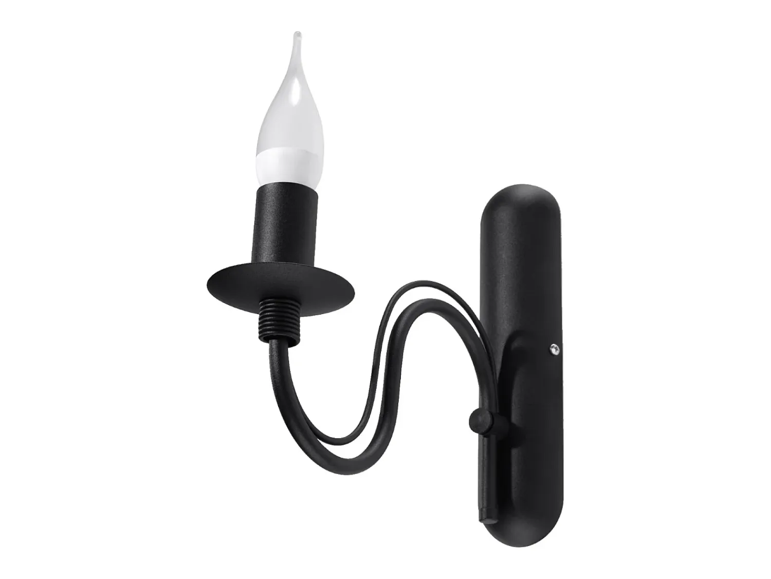Sollux Lighting Aplique Para Pared^Lámparas de pared Vivow moderno de acero - 1 fuentes luminosas 4000K - L.6 x A.25 cm - Negro