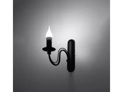 Sollux Lighting Aplique Para Pared^Lámparas de pared Vivow moderno de acero - 1 fuentes luminosas 4000K - L.6 x A.25 cm - Negro
