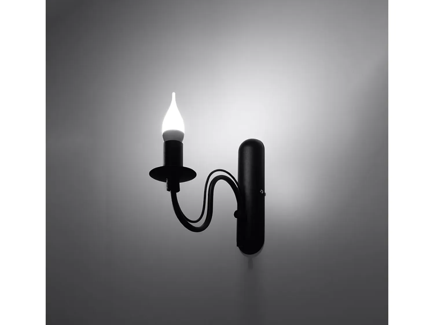 Sollux Lighting Aplique Para Pared^Lámparas de pared Vivow moderno de acero - 1 fuentes luminosas 4000K - L.6 x A.25 cm - Negro