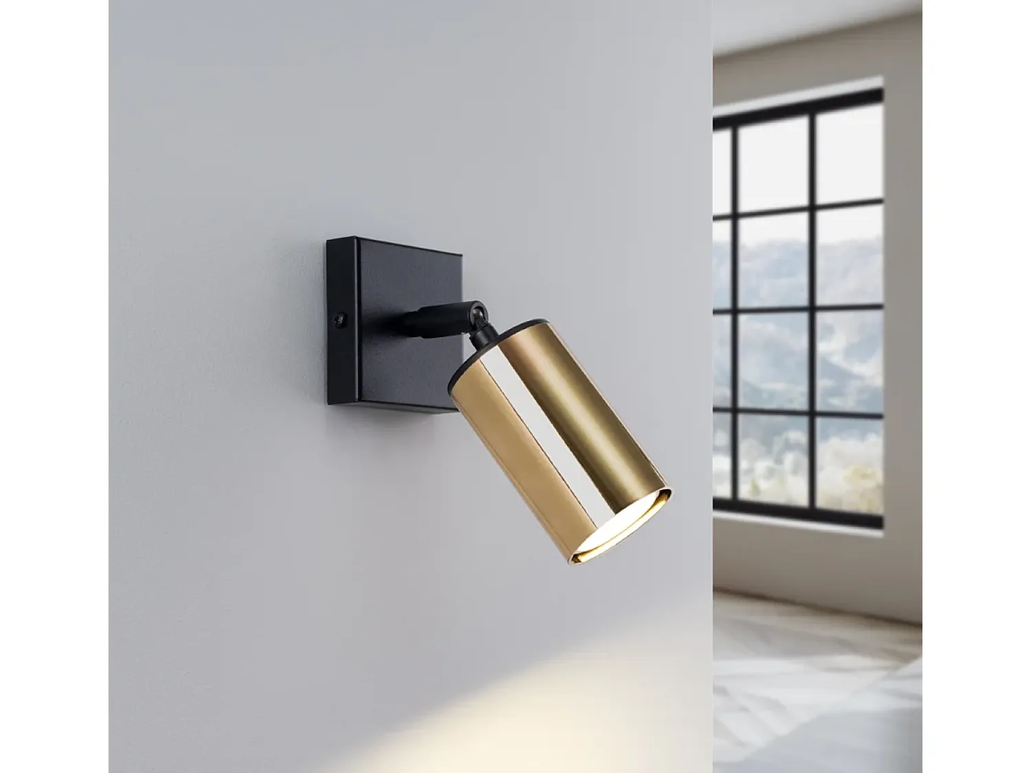Sollux Lighting Aplique Para Pared^Lámparas De Pared Winx Moderno De Acero - 1 Fuentes Luminosas - L.8 X A.18,5 Cm - Oro Negro Negro / Dorado