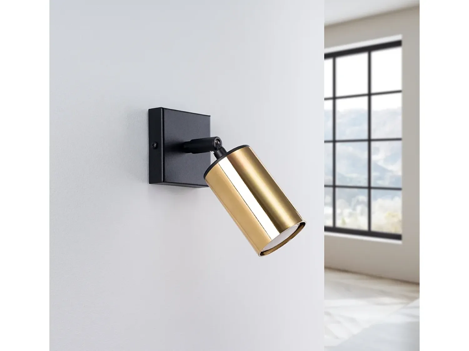 Sollux Lighting Aplique Para Pared^Lámparas De Pared Winx Moderno De Acero - 1 Fuentes Luminosas - L.8 X A.18,5 Cm - Oro Negro Negro / Dorado