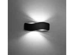 Sollux Lighting Aplique Para Pared^Lámparas de pared Zanila moderno de acero - 2 fuentes luminosas 4000K - L.40 x A.15 cm - Negro