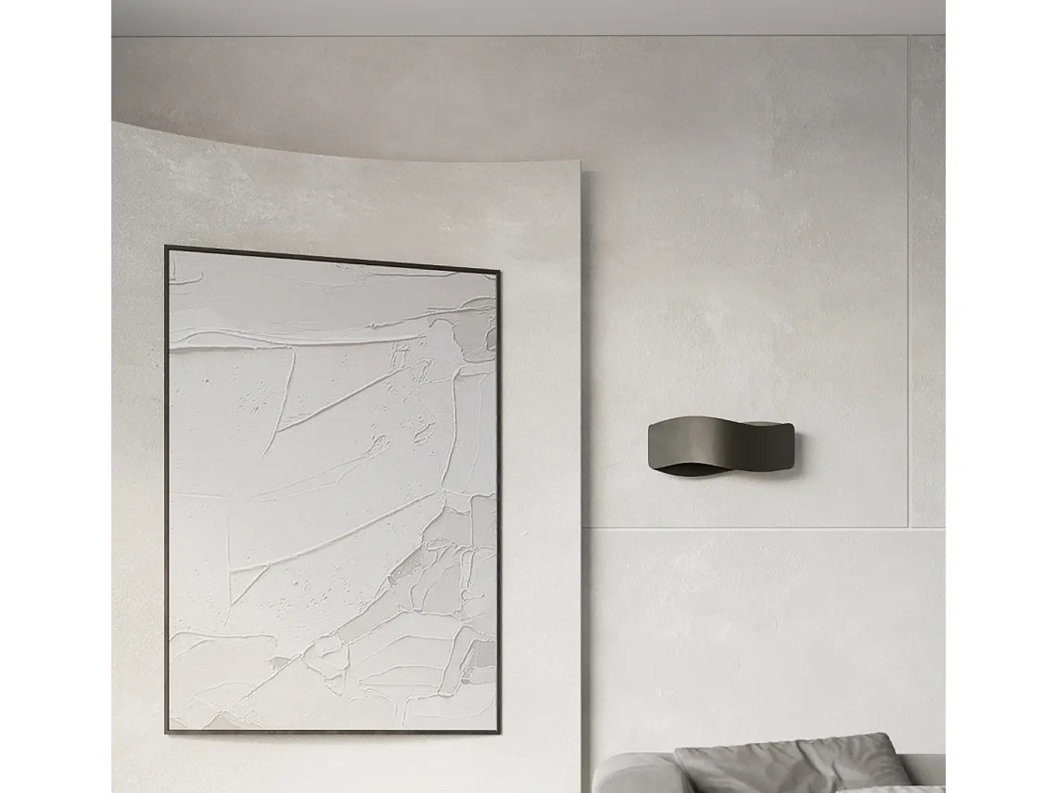 Sollux Lighting Aplique Para Pared^Lámparas de pared Zanila moderno de acero - 2 fuentes luminosas 4000K - L.40 x A.15 cm - Negro
