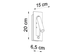 Outlet Sollux Lighting Lámparas de pared Zarenex moderno de acero - 1 fuentes luminosas 4000K - L.6,5 x A.20 cm - Negro