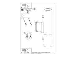 Sollux Lighting Aplique Para Pared^Lámparas de pared Zarpex moderno de acero - 2 fuentes luminosas 3000K - L.6 x A.29 cm - /cromo Negro