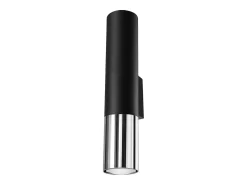 Sollux Lighting Aplique Para Pared^Lámparas de pared Zarpex moderno de acero - 2 fuentes luminosas 3000K - L.6 x A.29 cm - /cromo Negro