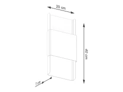 Sollux Lighting Lámparas de pared Zelfon moderno de acero - 2 fuentes luminosas 3000K - L.20 x A.40 cm - oro/blanco Dorado