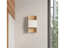 Sollux Lighting Lámparas de pared Zelfon moderno de acero - 2 fuentes luminosas 3000K - L.20 x A.40 cm - oro/blanco Dorado