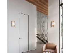 Sollux Lighting Lámparas de pared Zelfon moderno de acero - 2 fuentes luminosas 3000K - L.20 x A.40 cm - oro/blanco Dorado