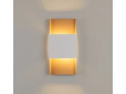 Sollux Lighting Plafón^Lámparas de pared Zelfon moderno de acero - 2 fuentes luminosas 4000K - L.20 x A.40 cm - oro/blanco Dorado
