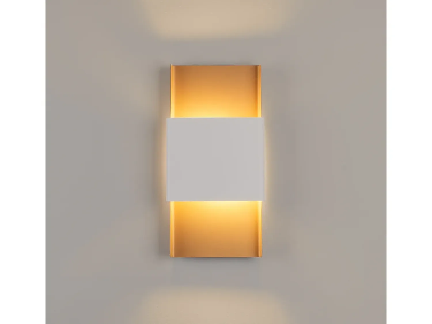 Sollux Lighting Plafón^Lámparas de pared Zelfon moderno de acero - 2 fuentes luminosas 4000K - L.20 x A.40 cm - oro/blanco Dorado
