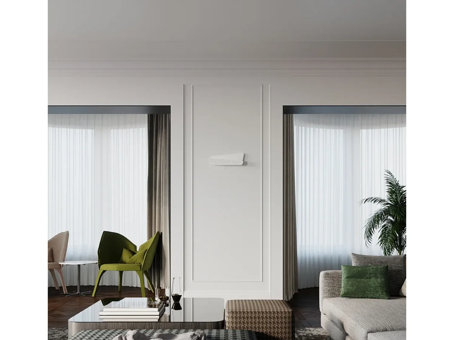 Sollux Lighting Aplique Para Pared^Lámparas de pared Zelira moderno de acero/PVC - 2 fuentes luminosas 4000K - L.40 x A.15 cm - Blanco