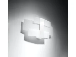 Sollux Lighting Lámparas de pared Zelora moderno de acero/vidrio - 2 fuentes luminosas 3000K - L.42 x A.23 cm - Blanco