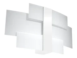 Sollux Lighting Lámparas de pared Zelora moderno de acero/vidrio - 2 fuentes luminosas 3000K - L.42 x A.23 cm - Blanco