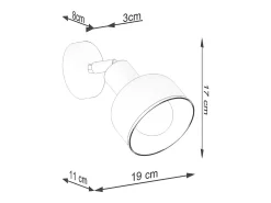 Sollux Lighting Aplique Para Pared^Lámparas de pared Zenda desván de acero - 1 fuentes luminosas 4000K - L.19 x A.17 cm - Negro
