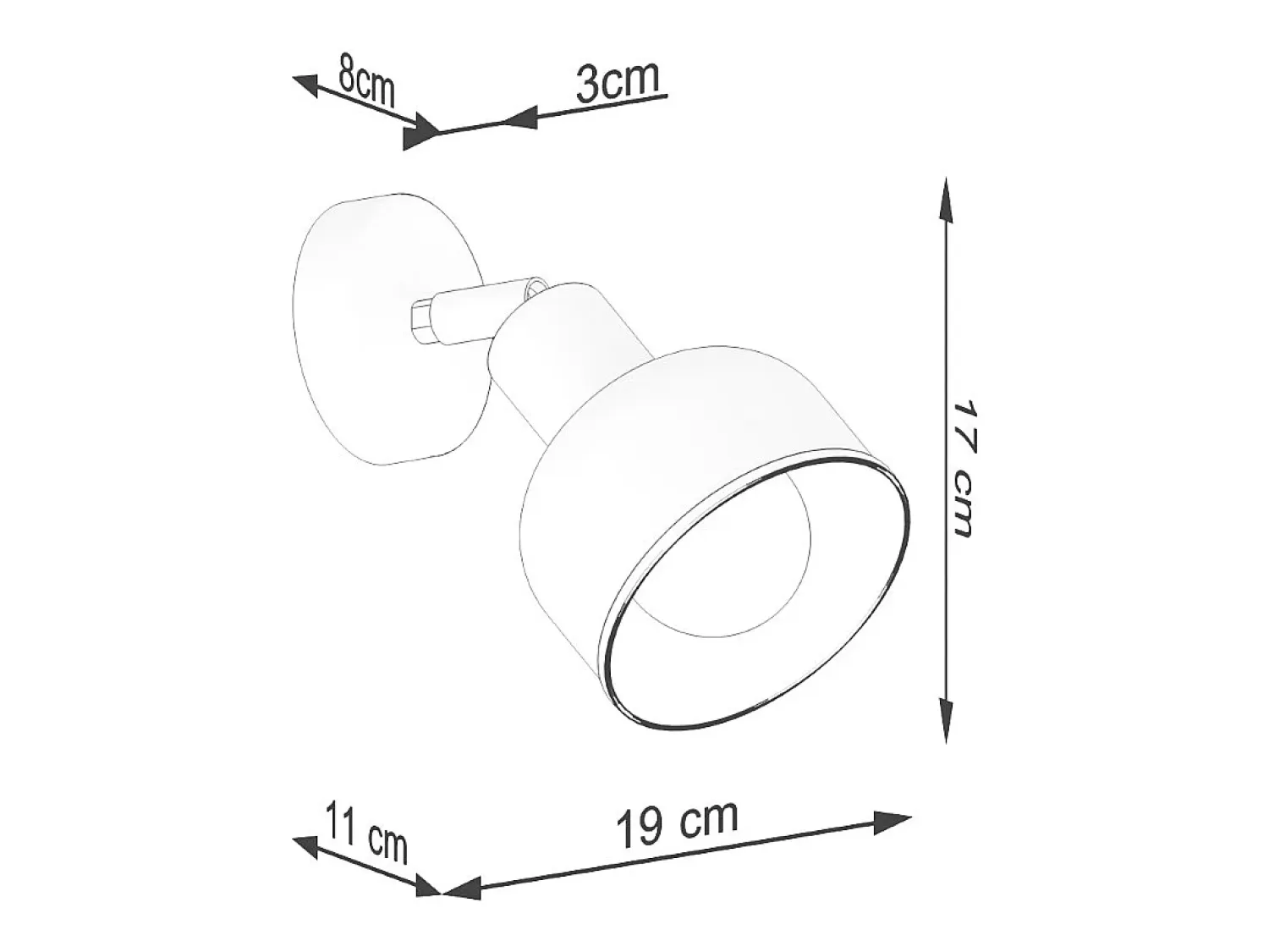Sollux Lighting Aplique Para Pared^Lámparas de pared Zenda desván de acero - 1 fuentes luminosas 4000K - L.19 x A.17 cm - Negro