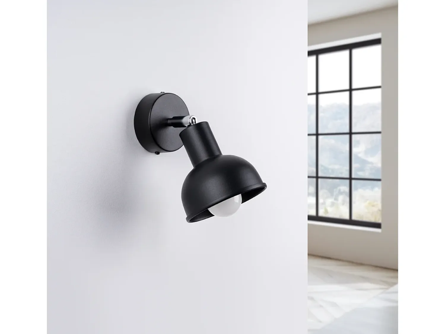 Sollux Lighting Aplique Para Pared^Lámparas de pared Zenda desván de acero - 1 fuentes luminosas 3000K - L.19 x A.17 cm - Negro