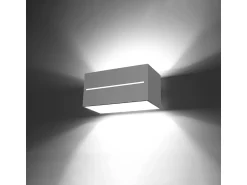 Sollux Lighting Aplique Para Pared^Lámparas de pared Zorbo maxi moderno de aluminio - 2 fuentes luminosas 4000K - L.20 x A.10 cm - Blanco
