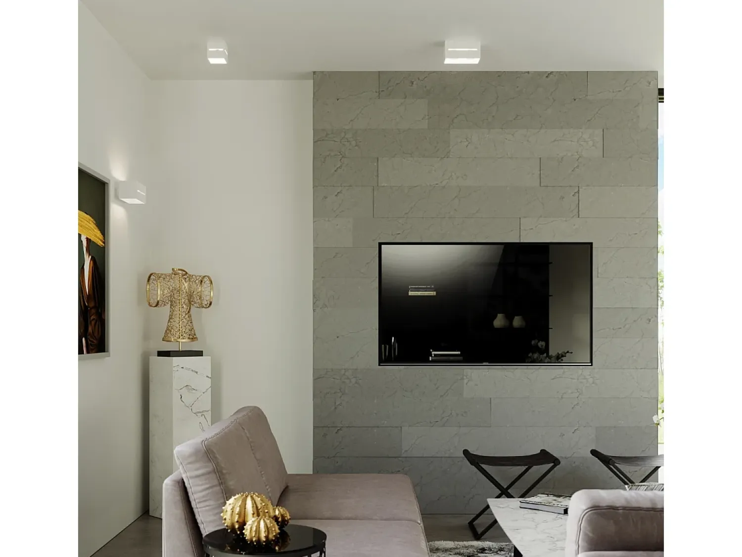Sollux Lighting Aplique Para Pared^Lámparas de pared Zorbo maxi moderno de aluminio - 2 fuentes luminosas 4000K - L.20 x A.10 cm - Blanco