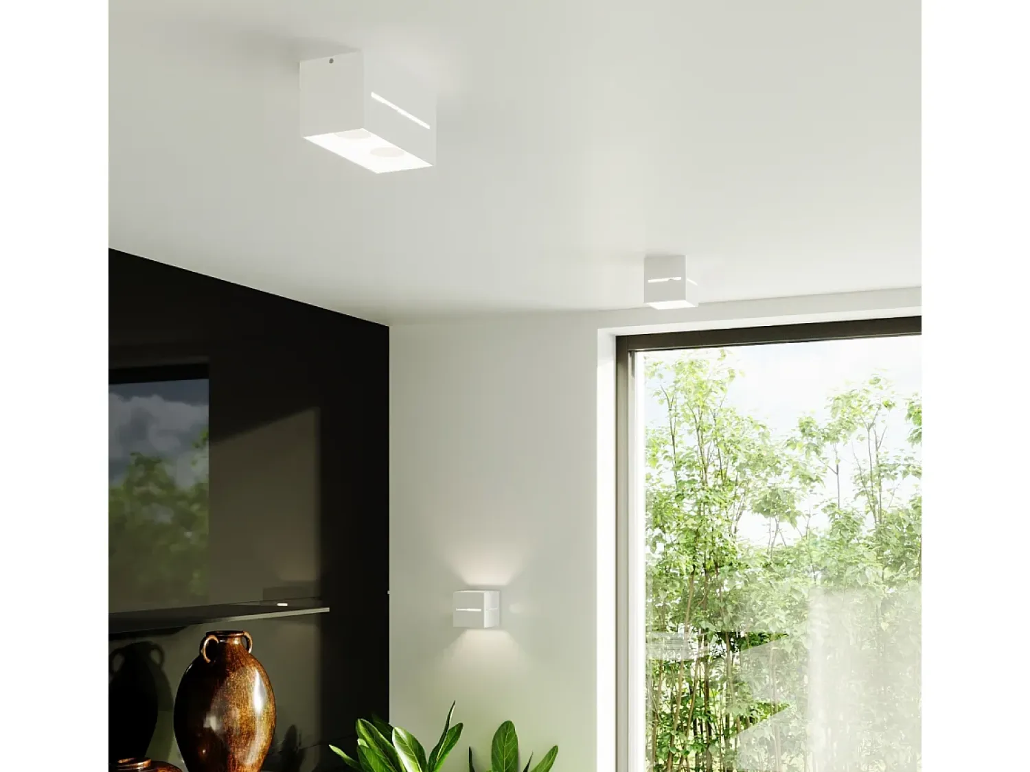 Sollux Lighting Aplique Para Pared^Lámparas de pared Zorbo maxi moderno de aluminio - 2 fuentes luminosas 4000K - L.20 x A.10 cm - Blanco