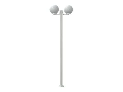 Lámparas de pie para exterior de 3 piezas color plata 215 cm acero inoxidable Plata 02_0042558