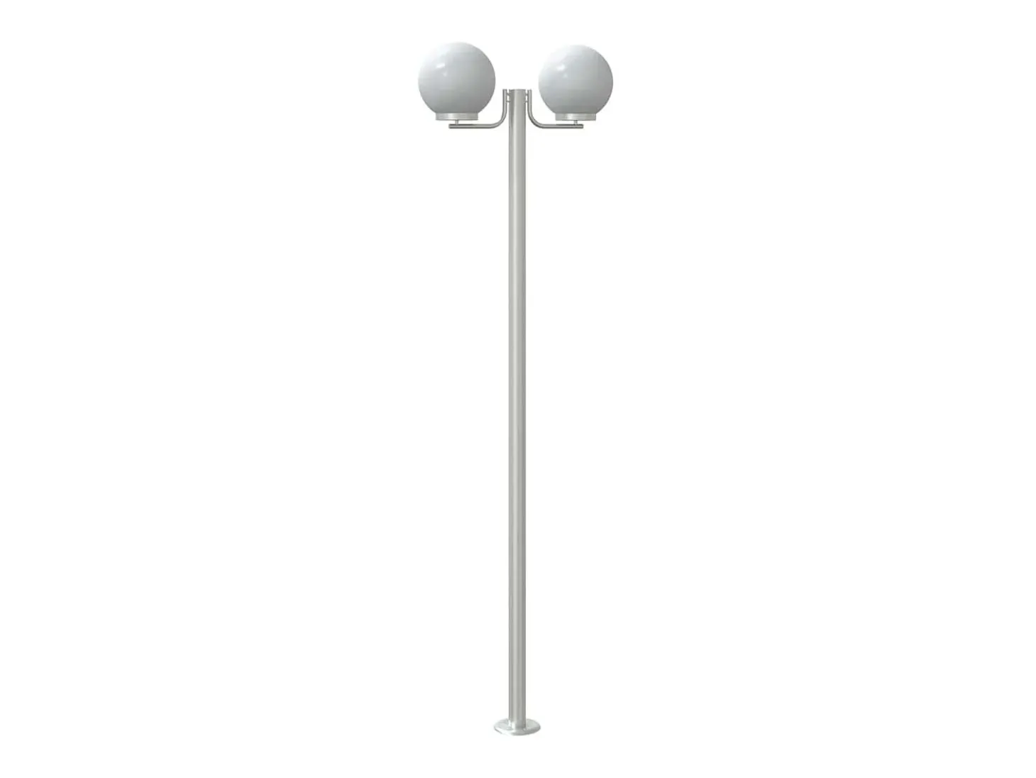 Lámparas de pie para exterior de 3 piezas color plata 215 cm acero inoxidable Plata 02_0042558