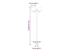 Lámparas de pie para exterior de 3 piezas color plata 215 cm acero inoxidable Plata 02_0042558