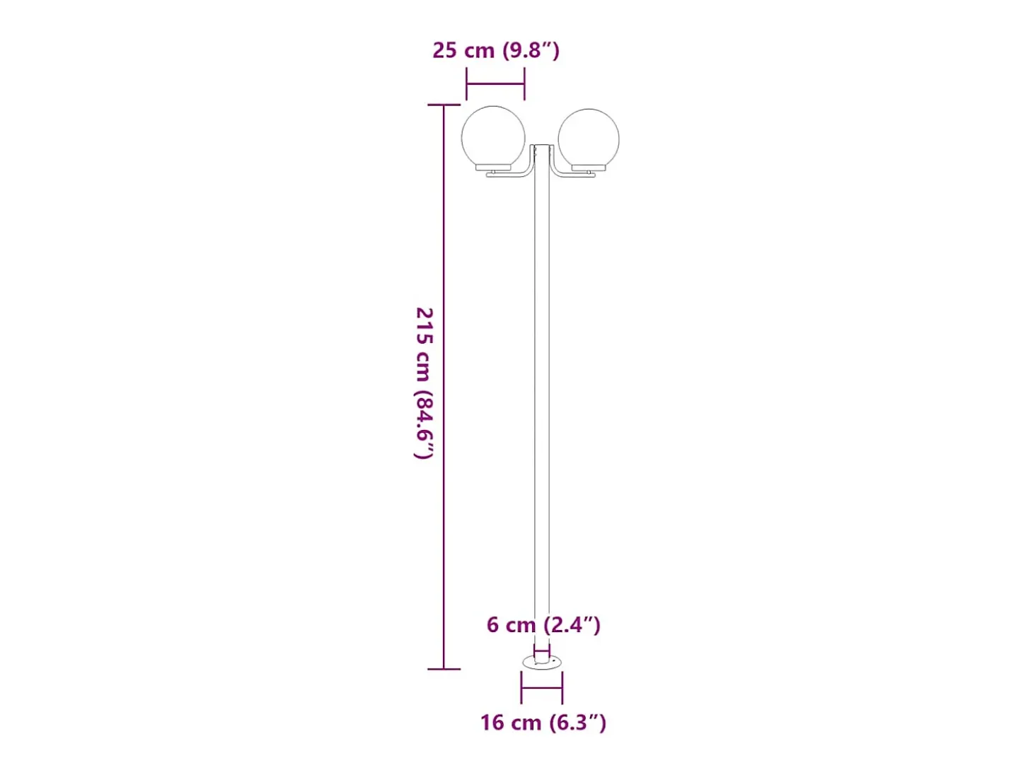Lámparas de pie para exterior de 3 piezas color plata 215 cm acero inoxidable Plata 02_0042558