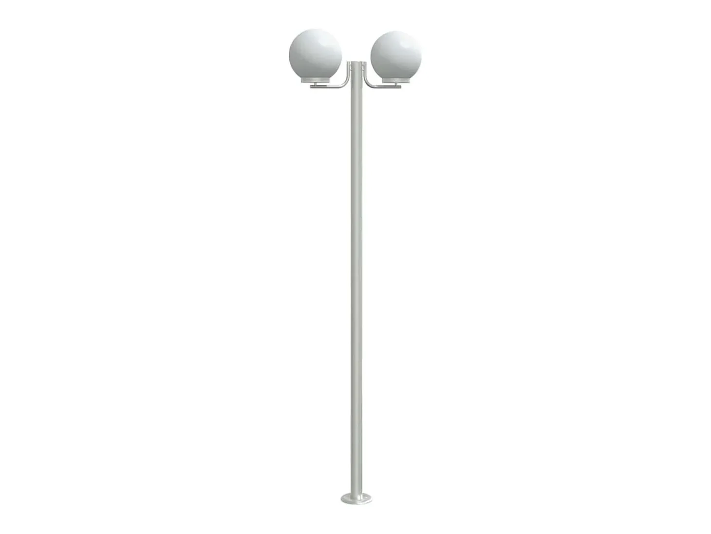 Lámparas de pie para exterior de 3 piezas color plata 215 cm acero inoxidable Plata 02_0042558