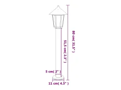 Lámparas de pie para exterior de 3 piezas color plata 80 cm acero inoxidable Plata 02_0042561