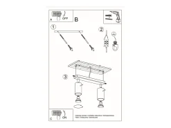 Best Sollux Lighting Lámparas de techo Briix moderno de acero - 2 fuentes luminosas 3000K - L.30 x A.16 cm - cromo Gris