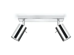 Best Sollux Lighting Lámparas de techo Briix moderno de acero - 2 fuentes luminosas 3000K - L.30 x A.16 cm - cromo Gris