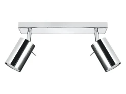Best Sollux Lighting Lámparas de techo Briix moderno de acero - 2 fuentes luminosas 3000K - L.30 x A.16 cm - cromo Gris
